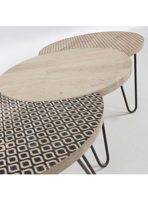 mesa con diseño moderno de circulos