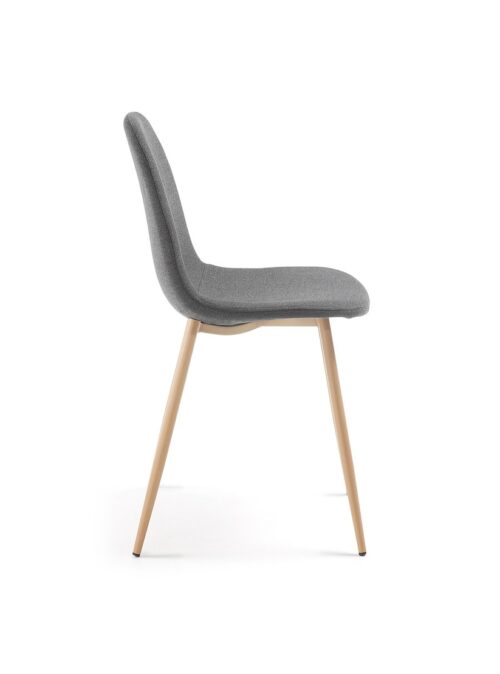 sillas con patas de madera color gris