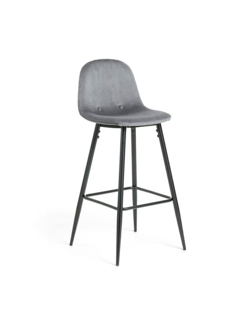 silla alta con patas negras color gris