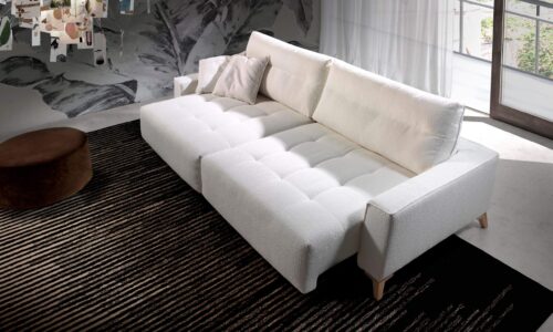 sofá de dos plazas color blanco